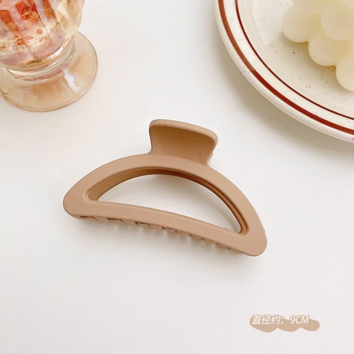 korean-frosted-hair-clip-gentle-coffee-color-gripper-clip-fashion-elegant-hair-accessories