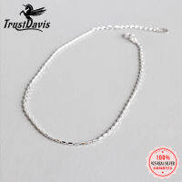 Trustdavis 100 925ของแข็งเงินสเตอร์ลิงแฟชั่นสตรีเครื่องประดับโซ่19.5เซนติเมตร Anklets สำหรับภรรยาเพื่อนที่ดีที่สุดจัดส่งฟรี DA121