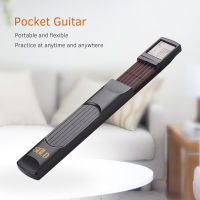 [ammoon]6-String Pocket Guitar Chord Trainer Folk Guitar Practice Tool Gadget 6 Frets with Rotatable Chords Chart Screen for Beginners fingering Practice