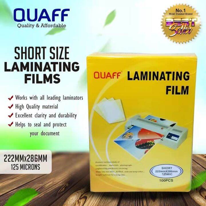 QUAFF Laminating Film Short 222*286MM 125mic / 250mic Hot Lamination