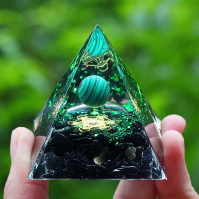 ；。‘【； Crystals Stone Orgone Pyramid Energy Generator Natural Amethyst Peridot Reiki Chakra Meditation Tool Room Decor Christmas Gift