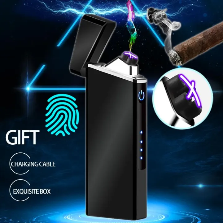Rechargeable Dual Arc Lighter Zippo Style Windproof Plasma Arc