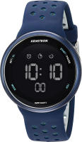 Armitron Sport Unisex Digital Chronograph Silicone Strap Watch, 40/8423 Navy Blue/Grey