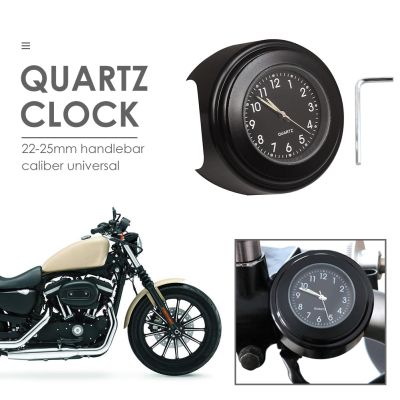 《Two dog sells cars》แฮนด์ควอตซ์เรืองแสงนาฬิกาบนมือจับ,กันน้ำนาฬิกามอเตอร์ไซค์22-25มม. สำหรับ Harley Honda Yamaha Suzuki Kawasak