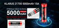 ถ่านชาร์จ Klarus 21700 5000mAh 15A 21GT-50 มีวงจรป้องกัน หัวนูน