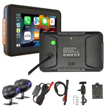 GreenYi 5 Inch Motorcycle Carplay DVR Dash Cam, 1080P Waterproof Camera, GPS Navigation