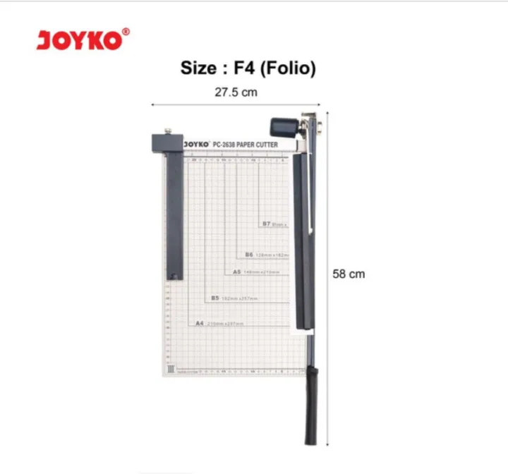 Paper Cutter Alat Pemotong Kertas Joyko Ukuran F4 Folio Pc 2638 Pc