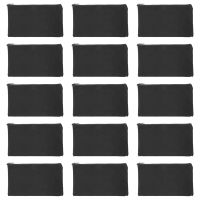 15 Pcs Black Blank Canvas Bag 8.3X4.7in Stationery Storage Zipper Bag Diy Graffiti Pencil Case Diy Gift Bag