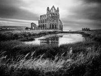 ภาพถ่ายภูมิทัศน์ Whitby Abbey อังกฤษภาพพิมพ์ศิลปะโปสเตอร์ผ้าไหมของตกแต่งผนังบ้าน0726