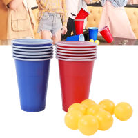 ชุดเกม Beer Pong ลูกปิงปองแบบโต้ตอบ12ถ้วยสำหรับไฟสำหรับงานเลี้ยง