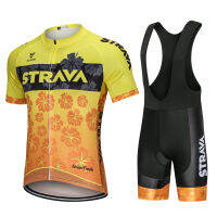 2021 NEW Team STRAVA Cycling Jerseys Bike Wear clothes bib gel Sets Clothing Ropa Ciclismo uniformes Maillot Sport Wear