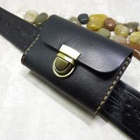 Blongk Hand-made Waist Bag ID Credit Card Holder Purse Pouch Genuine Leather Belt Pack Men Women PD-K