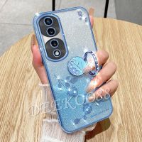 เคสสำหรับ Honor 90 Lite 70 X9a X8a X7a Magic5 Pro 5G 4G 2023ใหม่เคสเคสสมาร์ทโฟนสีชมพูม่วงไล่ระดับสีใหม่พร้อมห่วงจับโทรศัพท์ Honor90 Honor90Lite