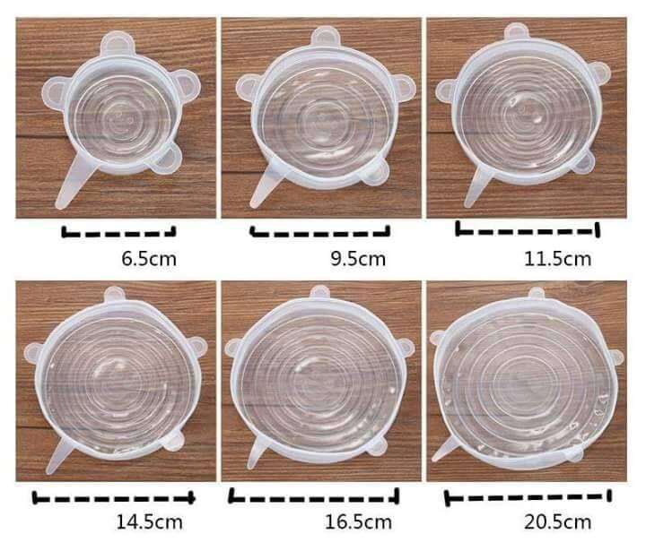 ซิลิโคนถนอมอาหารมหัศจรรย์-ชุดฝาปิดซิลิโคนสำหรับปิดภาชนะจานชามแก้วน้ำ-ช่วยถนอมอาหารให้สะอาดสดใหม่อยู่เสมอ-แพ็ค-6-ขนาด