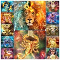 【hot】✆∏☁  12 Constellation Mosaic Astrological Signs Embroidery Painting