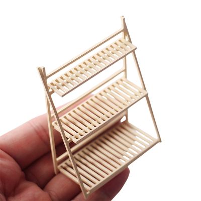 【YF】✚卐✐  1:12 Dollhouse Miniature Rack Three-tiered Bookshelf Scene Accessories New