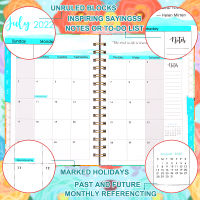 2022 A5 Flower Daily Weekly Planner Notepad Agenda Spiral Notebook Weekly Goals Habit Schedules Stationery Office School Supplie