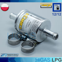 กรองแก๊ส LPG Czaja In 1 ø 12mm / 1 ø 12mm (Old) พร้อม เข็มขัดรัดท่อ 2 ชิ้น