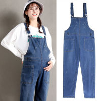 คลอดบุตร Denim Overalls กางเกงยีนส์ตรงกางเกงเอี๊ยมฤดูใบไม้ผลิฤดูใบไม้ร่วงแฟชั่นหลวมหญิงตั้งครรภ์การตั้งครรภ์เสื้อผ้า3xl...