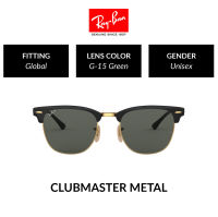 Ray-Ban Clubmaster Metal Sunglasses - RB3718 187/58 Size 51 แว่นตากันแดด