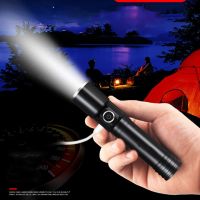 XM-L T6 Tail Magnet Built in 18650 Battery Led Flashlight Working Light Torch Zoomable Aluminum Waterproof for Camping Lantern Diving Flashlights