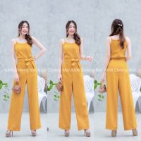 Maya-fashion เสื้อผ้าแฟชั่น Jumpsuit สีเหลือง พร้อมส่ง