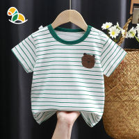 I baby store เสื้อผ้าเด็ก เสื้อยืดแขนสั้นสําหรับเด็ก เสื้อยืดคอกลมแฟชั่น ใส่แล้วเย็น ความสบาย JZB1435