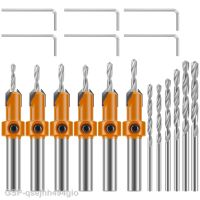 ชุด Mata Countersink Dapat Disesuaikan Pukulan Bulat Tangkai Tahan Aus Pengerjaan Kayu