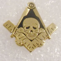 10pcs M114 Freemasons 10pcs Masonic Skull and Crossbones Square and Compass Lapel Pin badge