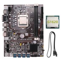 B75 BTC Mining Motherboard+G1620 CPU+SATA Cable LGA1155 8XPCIE USB Adapter DDR3 MSATA B75 USB BTC Miner Motherboard