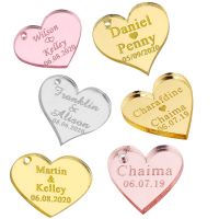 50pcs Personalized Gift Tag Wedding Tags Engraved Acrylic mirror Tags Cake Charms Baptism Mirror Tags Chocolate Tag Baby shower Traps  Drains