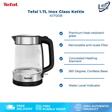 TEFAL GLASS KETTLE 1.7L KI700 KI700827