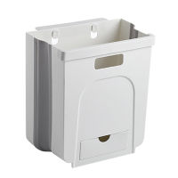 8L Wall Mounted Foldable Trash Can Door Hanging Folding Garbag Bucket Kitchen Bathroom living room Waste Basket BJStore