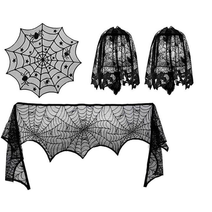 4-pcs-black-spider-halloween-lace-tablecloth-halloween-home-decorations-dinner-parties-and-scary-movie-nights