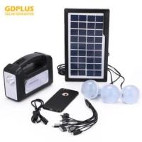 SOLAR LIGHTING SYSTEM GDPLUS รุ่น GD-7/8017 ชาร์จไฟด้วยไฟบ้าน USB หรือพลังงานแสงอาทิตย์ ผ่านแผงโซลาร์เซลล์ เข้าตัวเก็บไฟ สามารถนำไฟไปใช้ชาร์จอุปกรณ์มือถือหรือใช้ร่วมกับหลอดไฟให้ความสว่างได้พร้อมกัน 4 ดวง นาน 12-15 ชม