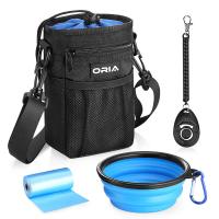 ORIA Outdoor Dog Carrier Bag Dog Training Pouch Out Waist Bag with Adjustable Strap Dog Bowl Waterproof Storage Bags