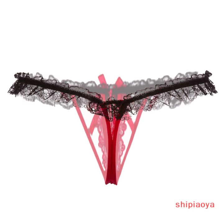 shipiaoya-กางเกงในจีสตริงไร้เป้าสำหรับกางเกงในสตรีกางเกงในจีสตริงลูกไม้ไข่มุกใส