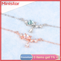 Ministar สร้อยคอจี้พระจันทร์น้ำหยด Aurora สาวน่ารักดาวโซ่ไหปลาร้าสร้อยคอนักเรียนหวาน