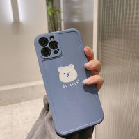 (พร้อมส่ง) รหัส C113 เคสไอโฟน เคสซิลิโคน แบบนิ่ม ลายหมีพื้นสีน้ำเงินน่ารัก ๆ สไตล์เกาหลี