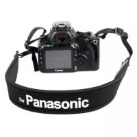 สายคล้องกล้อง แบบนิ่ม For PANASONIC Neoprene (สายสีดำ/อักษรขาว) สวยงาม