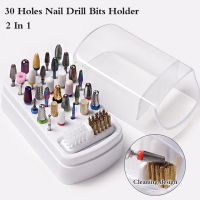 Hot 30/48 Holes Nail Art Drill Storage Box Polish Grinding Head Bit Holder Display Nail Drill Bits Organizer Nail Stand Manicure