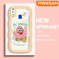 YIWESAN เคสสำหรับ VIVO เคส Y95 Y91i Y91ลายการ์ตูนปลาดาวแพททริกดีไซน์ใหม่ขอบครีมโปร่งใสลายกล้องถ่ายรูปเคสมือถือนิ่มฝาครอบป้องกันเรียบง่ายอ่อนโยน