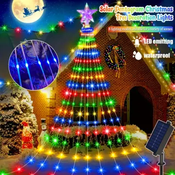 1pc Led Star Cascading Lights Christmas Decoration With 8 Modes, Usb  Powered With Remote Control For Christmas/tree Decoration