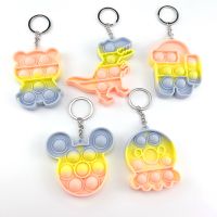 Pops Simple Dimple Keychain Its Push Bubble Anxiety Sensory Squeeze Toy Anti Stress Kids Adult Stress Reliever Fidget Toy Gift