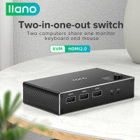 LLANO HDMI 2.0 KVM ตัวแยกหน้าจอสวิทช์2 In 1 Out Switch 40K / 60Hz อะแดปเตอร์ USB สำหรับจอภาพ,โปรเจคเตอร์,ทีวี,Switch Ps4 Ps5