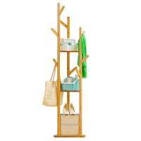 ที่แขวนหมวกและเสื้อ ราวแขวนอเนกประสงค์ ที่แขวนเสื้อผ้า ราวตากผ้า โค๊ท 3 เสา Coat Racks Solid Bamboo Hanger Wood Hanger Solarz