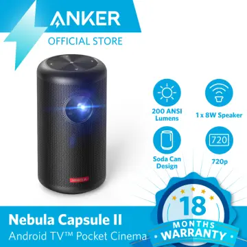 Anker Nebula Capsule Max, Pint-Sized Wi-Fi movie mini portable Projector,  200 ANSI Lumen Portable