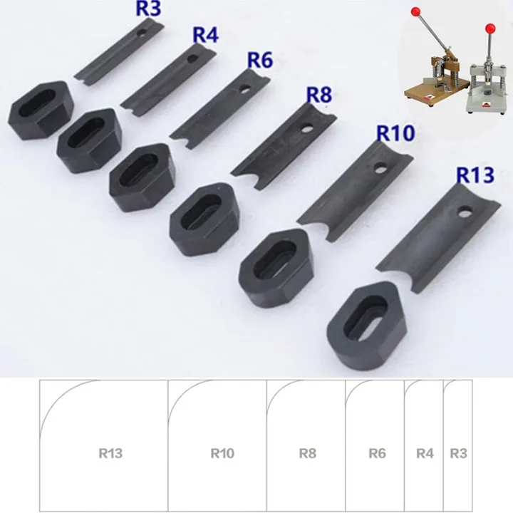 Id Card Corner Rounder Punch Cutter Radius R3 R4 R6 R8 R10 Die Blades Parts For All Metal Corner