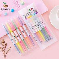 6 Pieces Lytwtws Korean Double Writing Creativity 6 Color Cute Art Marker Graffiti Highlighter PensHighlighters  Markers