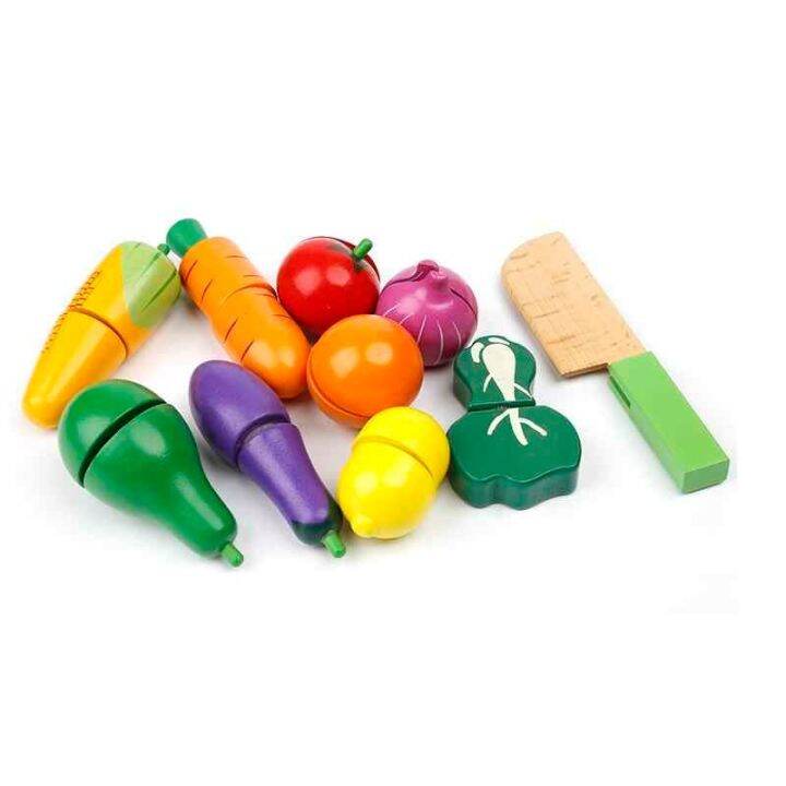 Vegetable and Fruit Educational Cutting Wooden Toy Set | Lazada PH